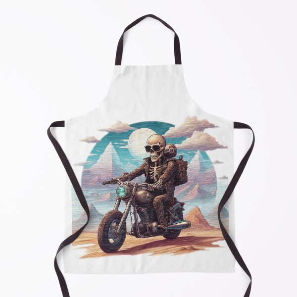 Item preview, skeleton with sunglasses riding a motorcycle in the desert designed and sold by jnsmerchstore.