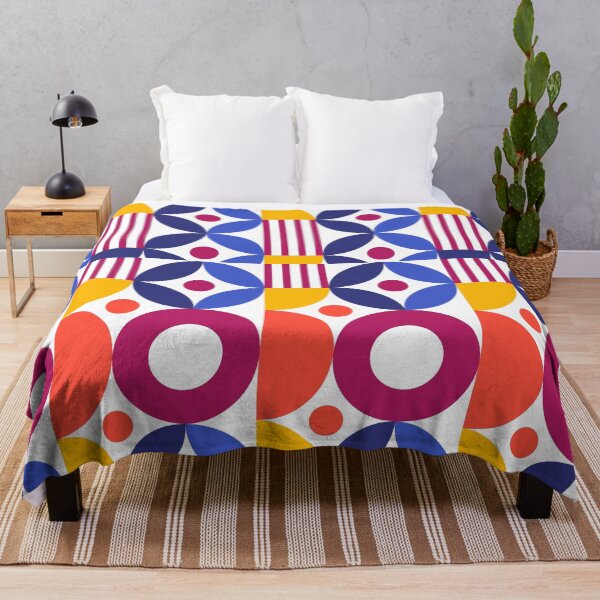 Item preview, A Touch of Geometric Mashup Blues Orange Pattern designed and sold by LLdreams.