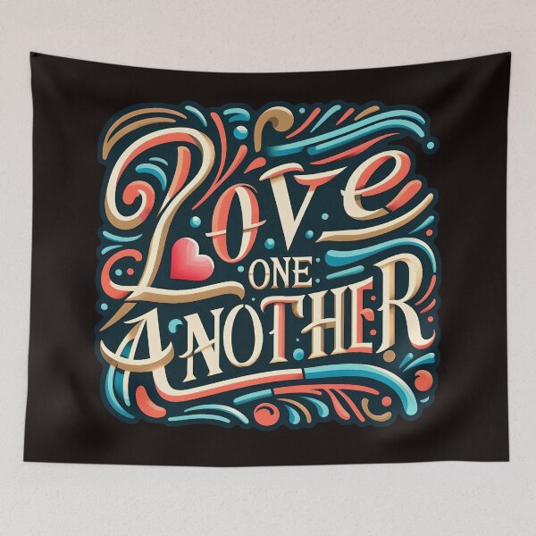 Item preview, Love one another, typography designed and sold by maxmaj.