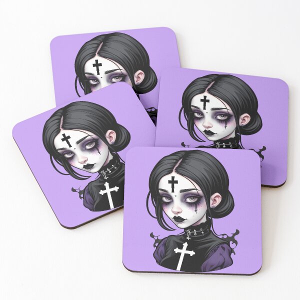 Item preview, Goth Girl - White Cross Nun - Maid Woman Portrait designed and sold by MadnessEnvelope.