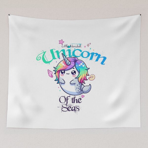 Item preview, Lindo y pequeño unicornio narval del mar designed and sold by Thehatinthecat.