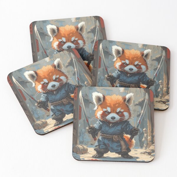 Aperçu de l'œuvre Red Panda Rouge prêt pour un autre combat dans la ville fantastique. créée et vendue par EpicFantasy.