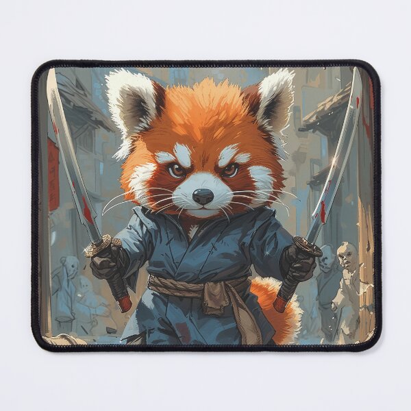 Aperçu de l'œuvre Red Panda Rouge prêt pour un autre combat dans la ville fantastique. créée et vendue par EpicFantasy.