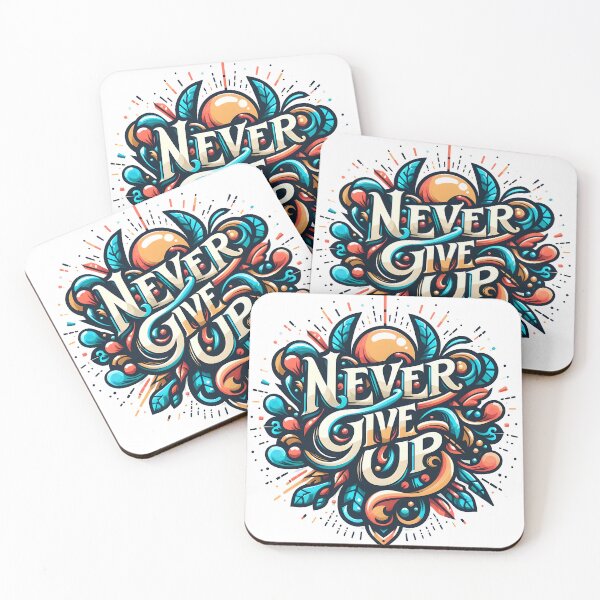 Item preview, Never Give Up, typography designed and sold by maxmaj.