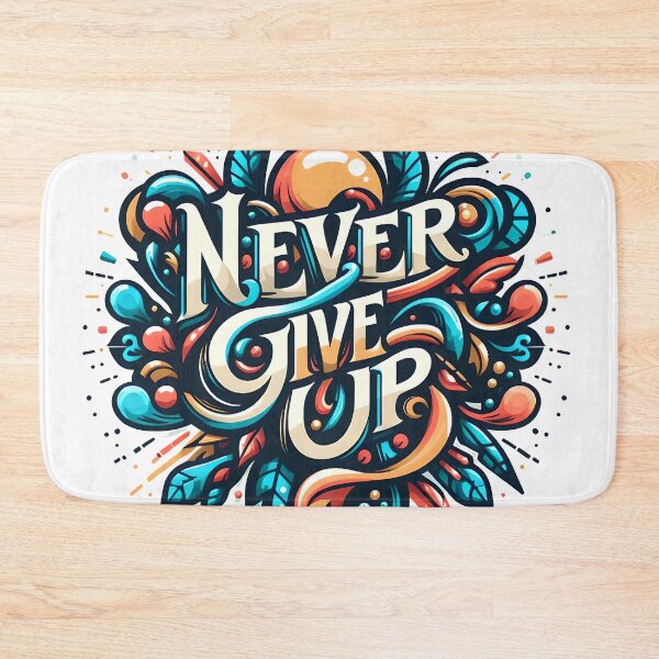 Item preview, Never Give Up, typography designed and sold by maxmaj.
