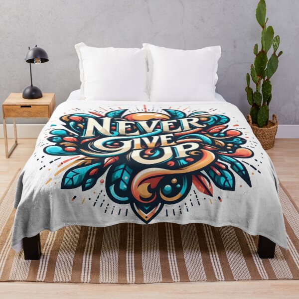 Item preview, Never Give Up, typography designed and sold by maxmaj.