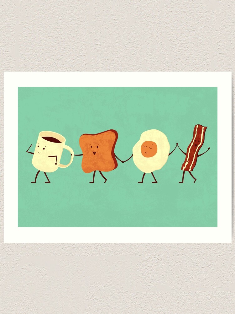 Thumbnail 1 of 3, Art Print, Let's All Go And Have Breakfast designed and sold by theodorezirinis.