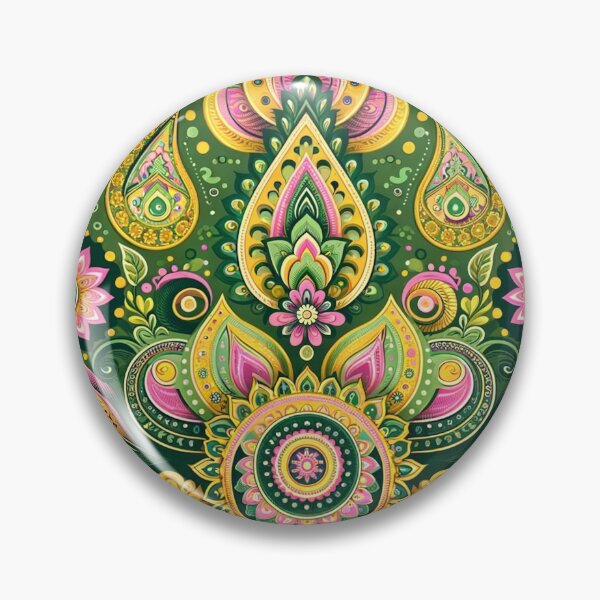 Item preview, Green-hued indian paisley  designed and sold by saqui-com.