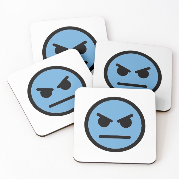 Item preview, Angry Face Light Blue designed and sold by Andrew Frelas.