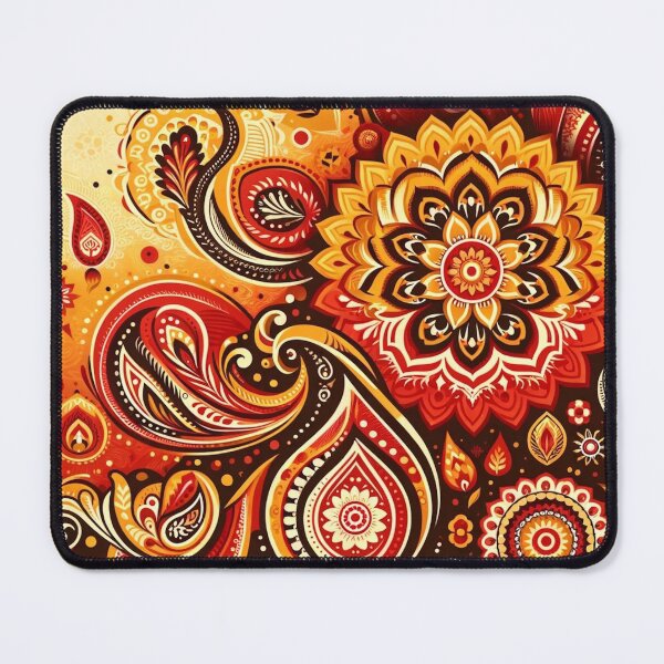 Item preview, Red-hued Indian paisley designed and sold by saqui-com.