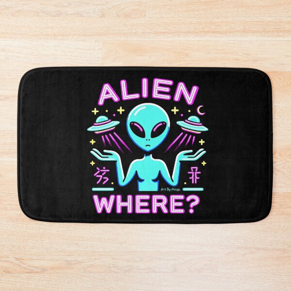 Item preview, Art By Minga Neon Purple Alien Where? Design designed and sold by Artbyminga.