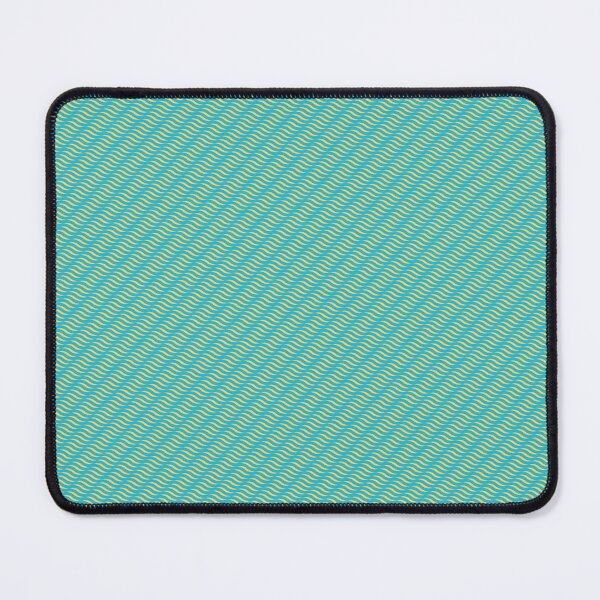 Item preview, Teal Background Yellow Squiggly Waves Infinite Endless Pattern designed and sold by Alchemy-A-La-G.