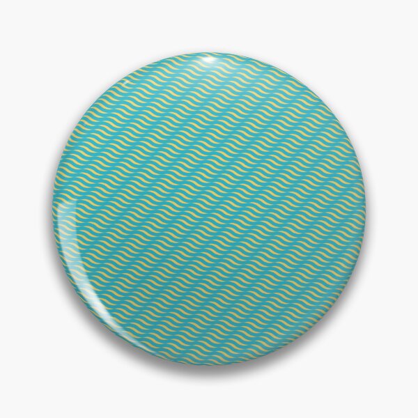 Item preview, Teal Background Yellow Squiggly Waves Infinite Endless Pattern designed and sold by Alchemy-A-La-G.