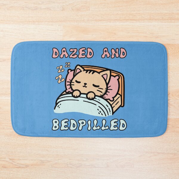 Item preview, Dazed And Bedpilled - Cute Sleepy Cat Meme designed and sold by SpaceDogLaika.
