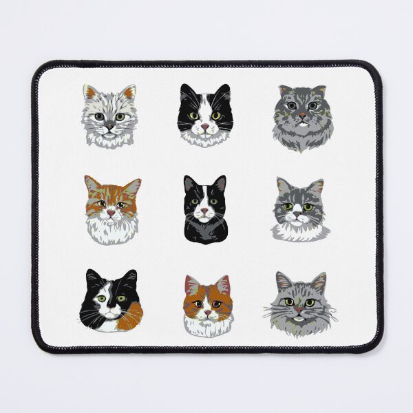 Item preview, One two three... nine cats - '9 Cute Cat Faces' designed and sold by catnbloom.