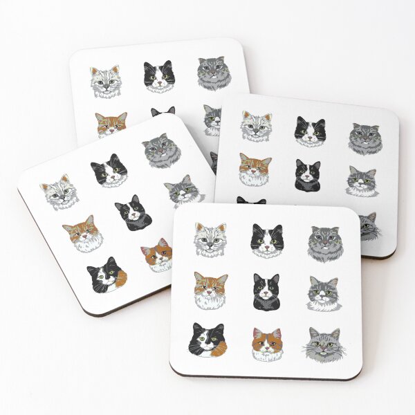 Item preview, One two three... nine cats - '9 Cute Cat Faces' designed and sold by catnbloom.
