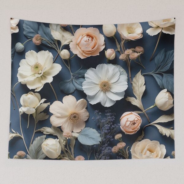Item preview, Dried Flowers Art- Navy, Peach and Cream designed and sold by Witsprings.