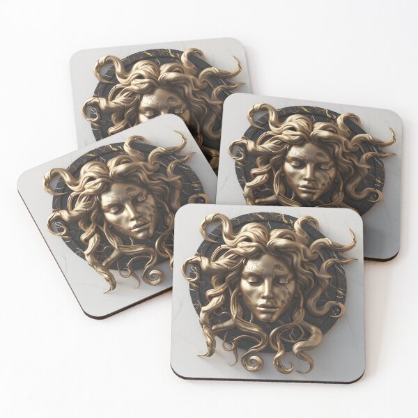 Item preview, Golden Medusa: Marble Elegance designed and sold by DripandDrop.