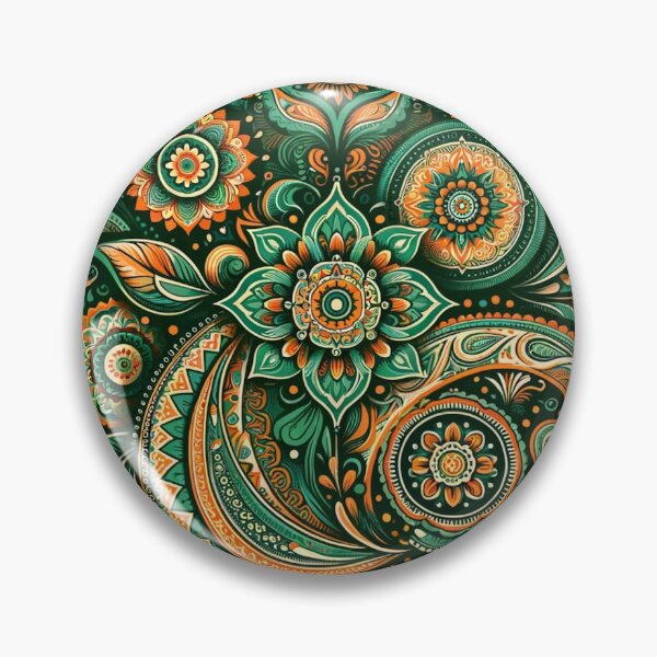 Item preview, Green-hued Indian paisley designed and sold by saqui-com.