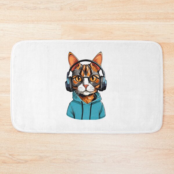 Item preview, Cat tortie wear headphone  designed and sold by KorArtStudio.