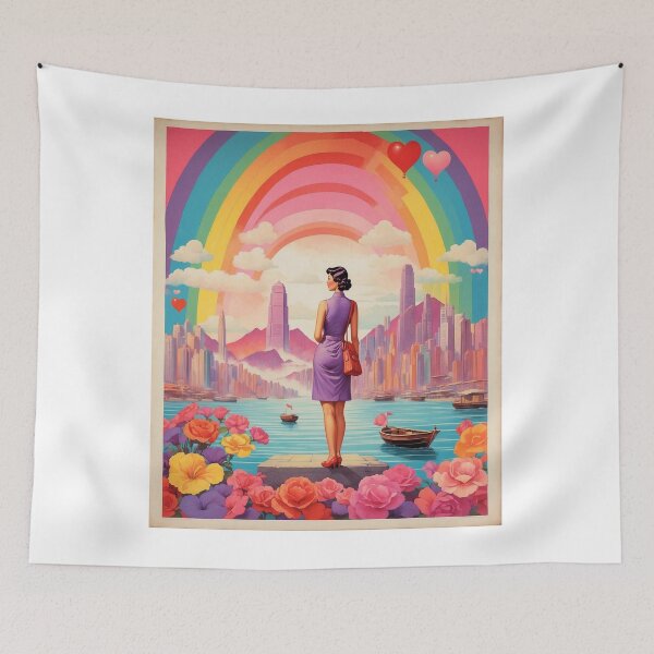 Item preview, Valentines Day Hong Kong LGBT+ Tourism Vintage Poster 2 designed and sold by TravelersGems.