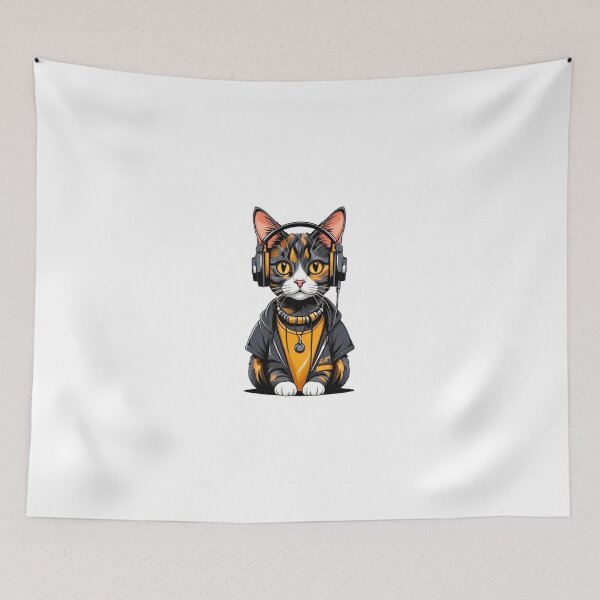 Item preview, Cool cat tortie wear headphone designed and sold by KorArtStudio.