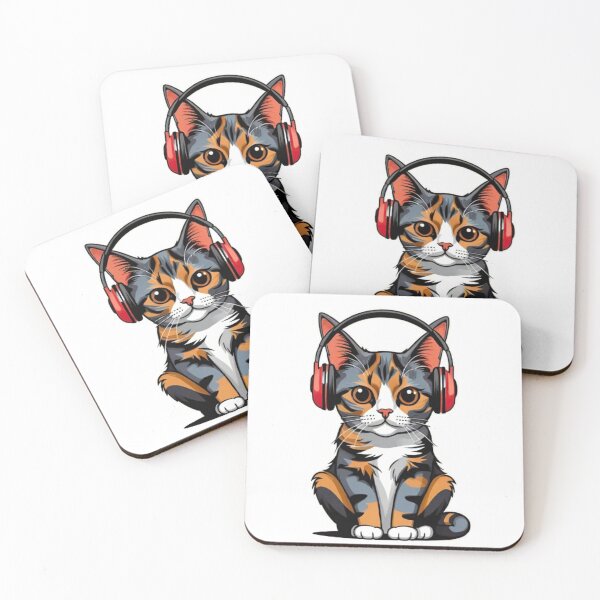 Item preview, Cute cat tortie art wear headphone designed and sold by KorArtStudio.