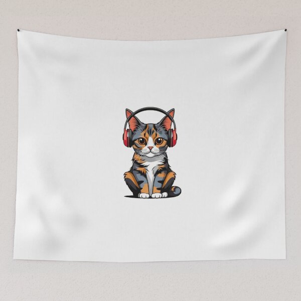 Item preview, Cute cat tortie art wear headphone designed and sold by KorArtStudio.