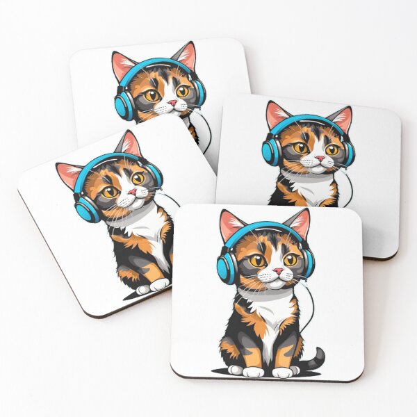 Item preview, Cool cat tortie art wear headphone designed and sold by KorArtStudio.