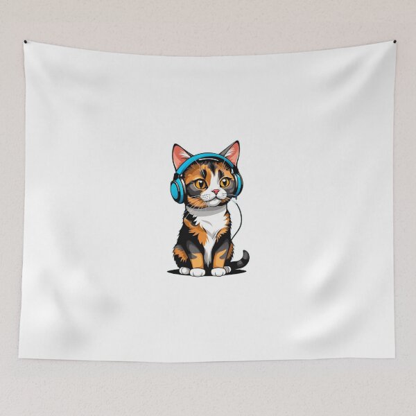 Item preview, Cool cat tortie art wear headphone designed and sold by KorArtStudio.