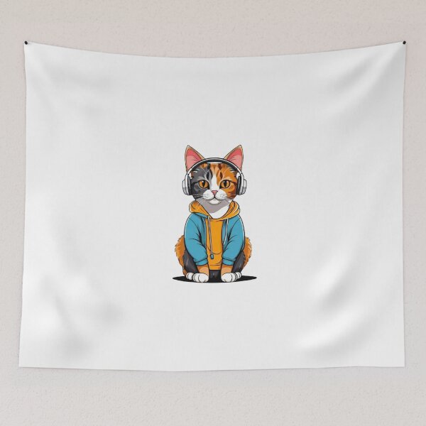 Item preview, Cute cat mom tortie wear headphone designed and sold by KorArtStudio.