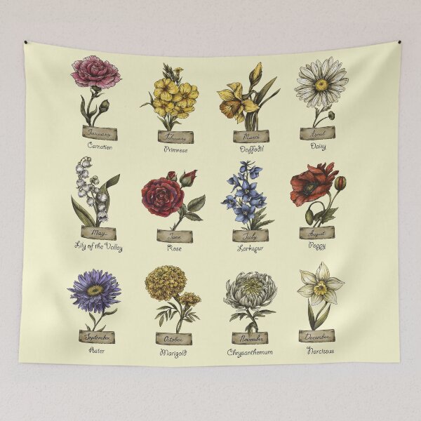 Item preview, Birth month Flowers - retro style designed and sold by Fantasy Cache.