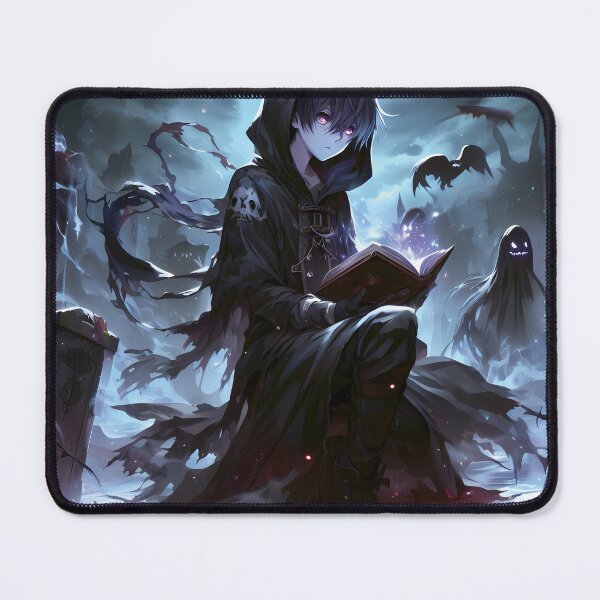 Item preview, Anime Boy in Spooky Graveyard designed and sold by ByteyCreatives.