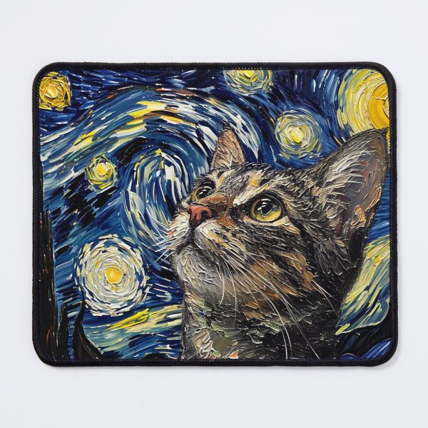 Item preview, Starry night Cat Vincent Van gogh designed and sold by Vangoholic.