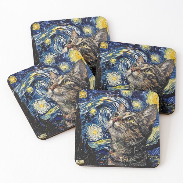 Item preview, Starry night Cat Vincent Van gogh  designed and sold by Vangoholic.