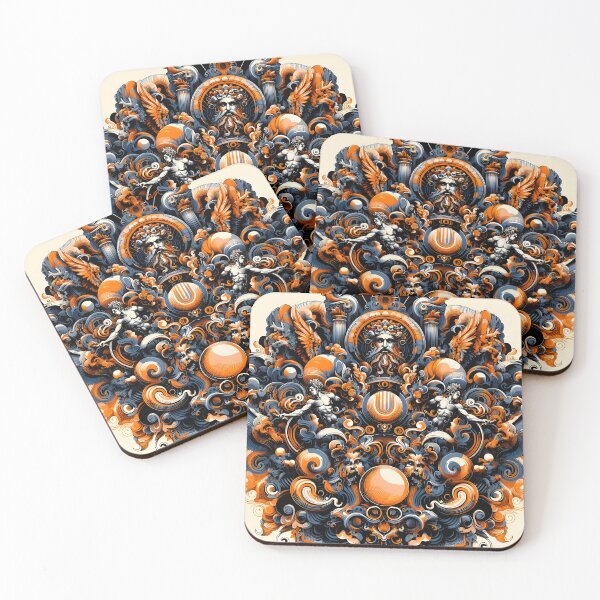 Item preview, Orange Details Over Dark Blue Abstract Design designed and sold by Alessei.