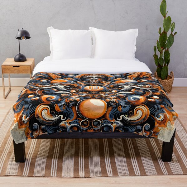 Item preview, Orange Details Over Dark Blue Abstract Design designed and sold by Alessei.