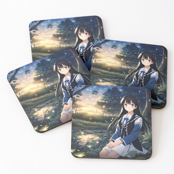Item preview, A Quiet Night- Anime girl by a pond designed and sold by MiaRose85.