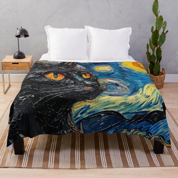 Item preview, Starry night Cat Van gogh Inspired Painting designed and sold by Vangoholic.