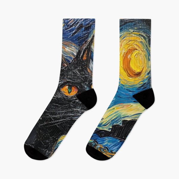 Item preview, Starry night Cat Van gogh Inspired Painting designed and sold by Vangoholic.
