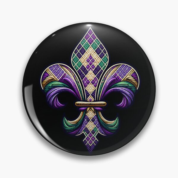 Item preview, New Orleans Mardi Gras Argyle Fleur De Lis designed and sold by darkskydelights.