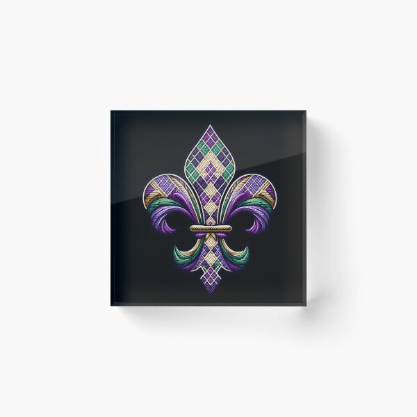 Item preview, New Orleans Mardi Gras Argyle Fleur De Lis designed and sold by darkskydelights.