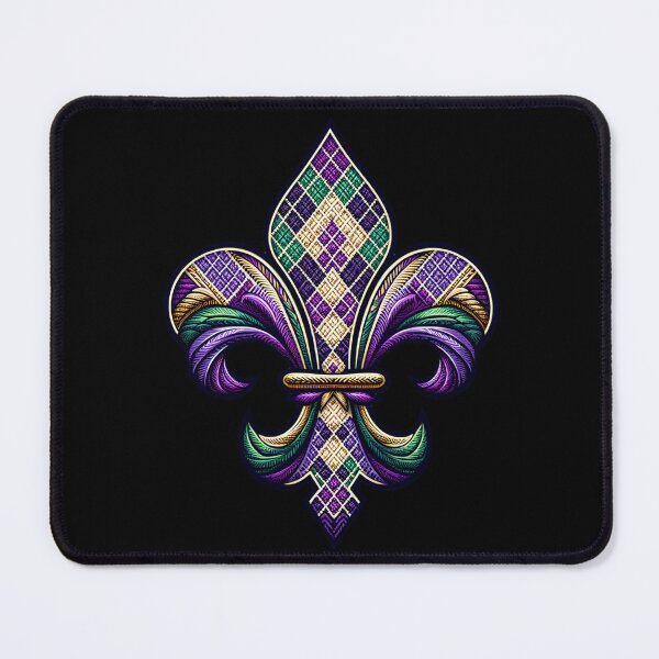 Item preview, New Orleans Mardi Gras Argyle Fleur De Lis designed and sold by darkskydelights.