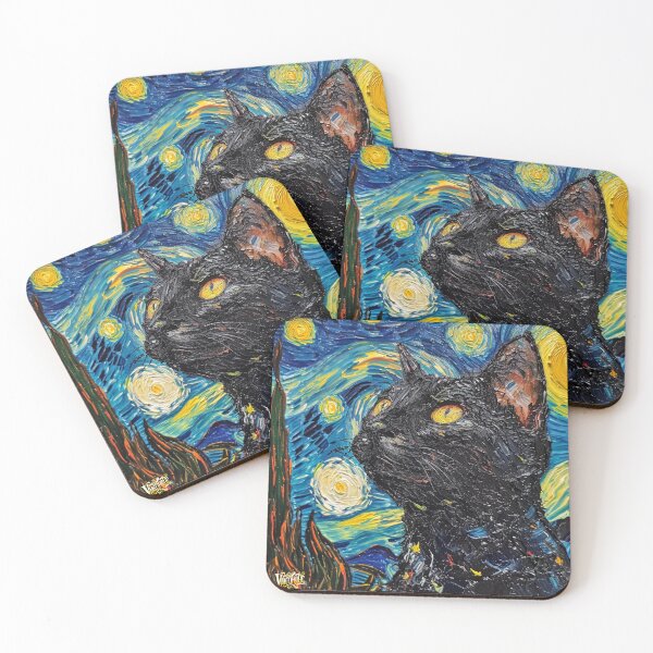 Item preview, Starry night Cat Van gogh Inspired Painting designed and sold by Vangoholic.