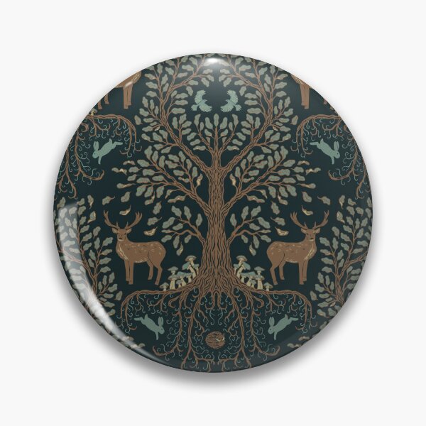 Item preview, Forest Tree and Wildlife Damask Pattern designed and sold by lurepeating.