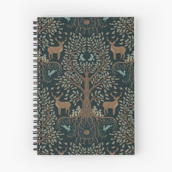 Item preview, Forest Tree and Wildlife Damask Pattern designed and sold by lurepeating.