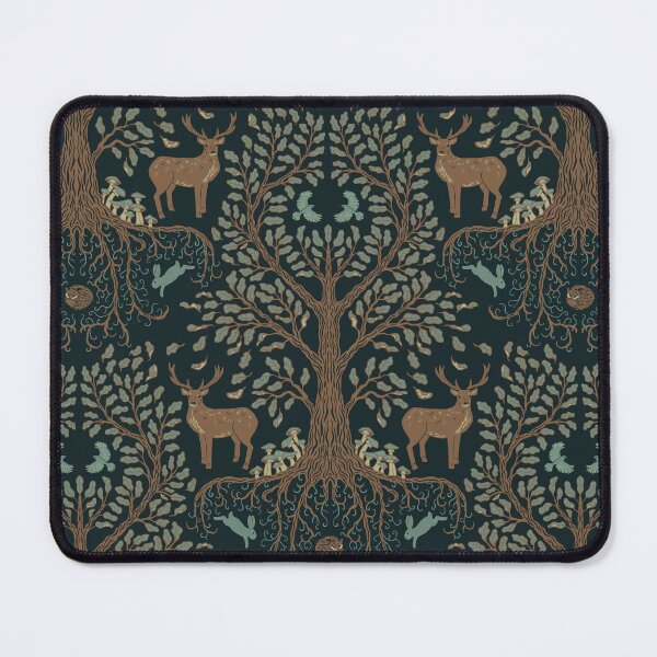 Item preview, Forest Tree and Wildlife Damask Pattern designed and sold by lurepeating.