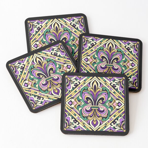 Item preview, New Orleans Mardi Gras Art Deco Fleur De Lis Pattern designed and sold by darkskydelights.