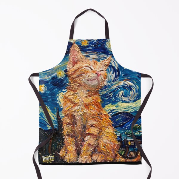 Item preview, Starry night Cat Van gogh Inspired Painting designed and sold by Vangoholic.