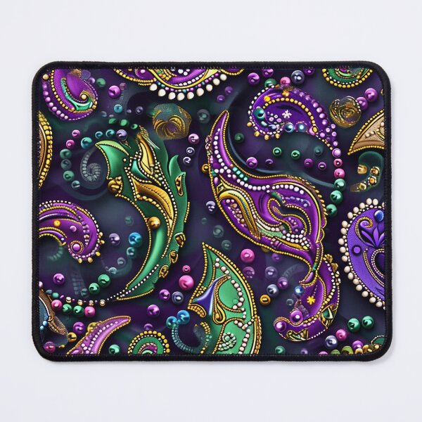 Item preview, New Orleans Mardi Gras Paisley Beads Pattern designed and sold by darkskydelights.
